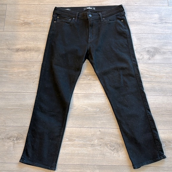 Men’s Hollister Slim Straight Black Jeans - Size 34/30 - Picture 1 of 6